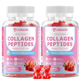 Bouteille de gummies de collagène Jabsah 120 gummies vue de face
