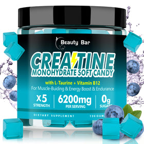Bouteille de gummies de créatine monohydrate Beauty Bar 120 unités saveur myrtille