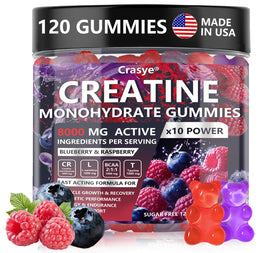 Bouteille de gummies de créatine monohydrate Crasye vue de face