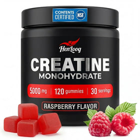 Bouteille de gummies de créatine monohydrate Hen Loog, 120 unités