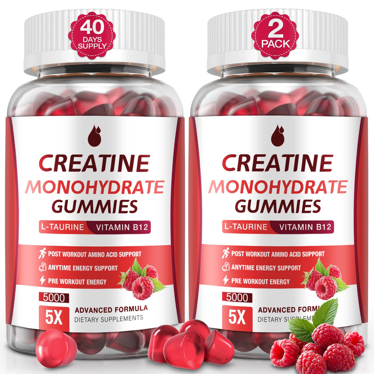 Bouteille de Gummies de Créatine Monohydrate MaxHemp vue de face