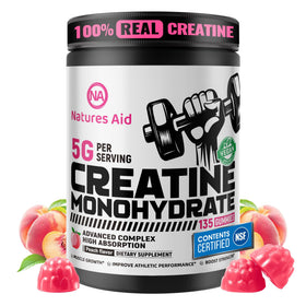 Bouteille de gummies de créatine monohydrate Natures Aid vue de face