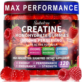 Bouteille de gummies de créatine monohydrate sudrolove 5000mg vue de face