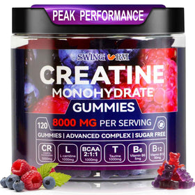 Bouteille de gummies de créatine monohydrate Swing Arm 8000 mg vue de face