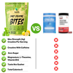 Bouteille de Gummies de Créatine Nutrify avec étiquette visible