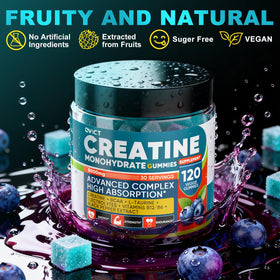 Bouteille de gummies de créatine OVICT avec étiquette