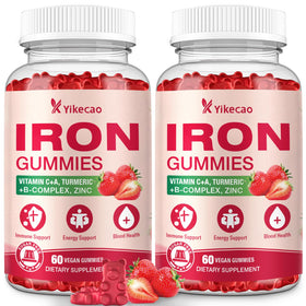 Bouteille de gummies de fer Yikecao 120 pièces vue de face