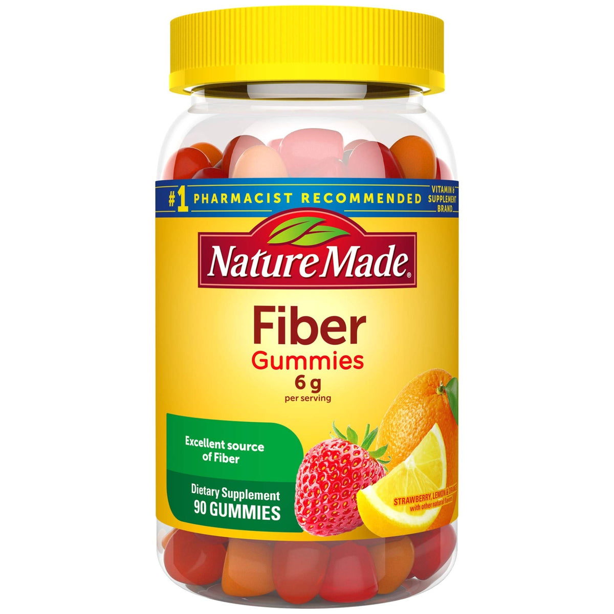 Bouteille de Gummies de Fibres Nature Made 90 unités vue de face