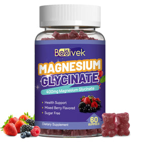 Bouteille de gummies de glycinate de magnésium Babivek vue de face