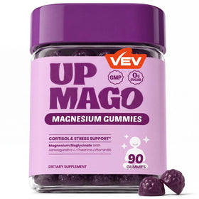Bouteille de gummies de magnésium bisglycinate VEV vue de face