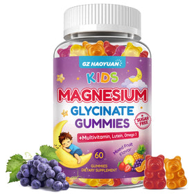 Bouteille de gummies de magnésium glycinate GZ HAOYUAN 60ct vue de face