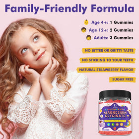 Bouteille de gummies de magnésium glycinate LUCNVEM ouverte