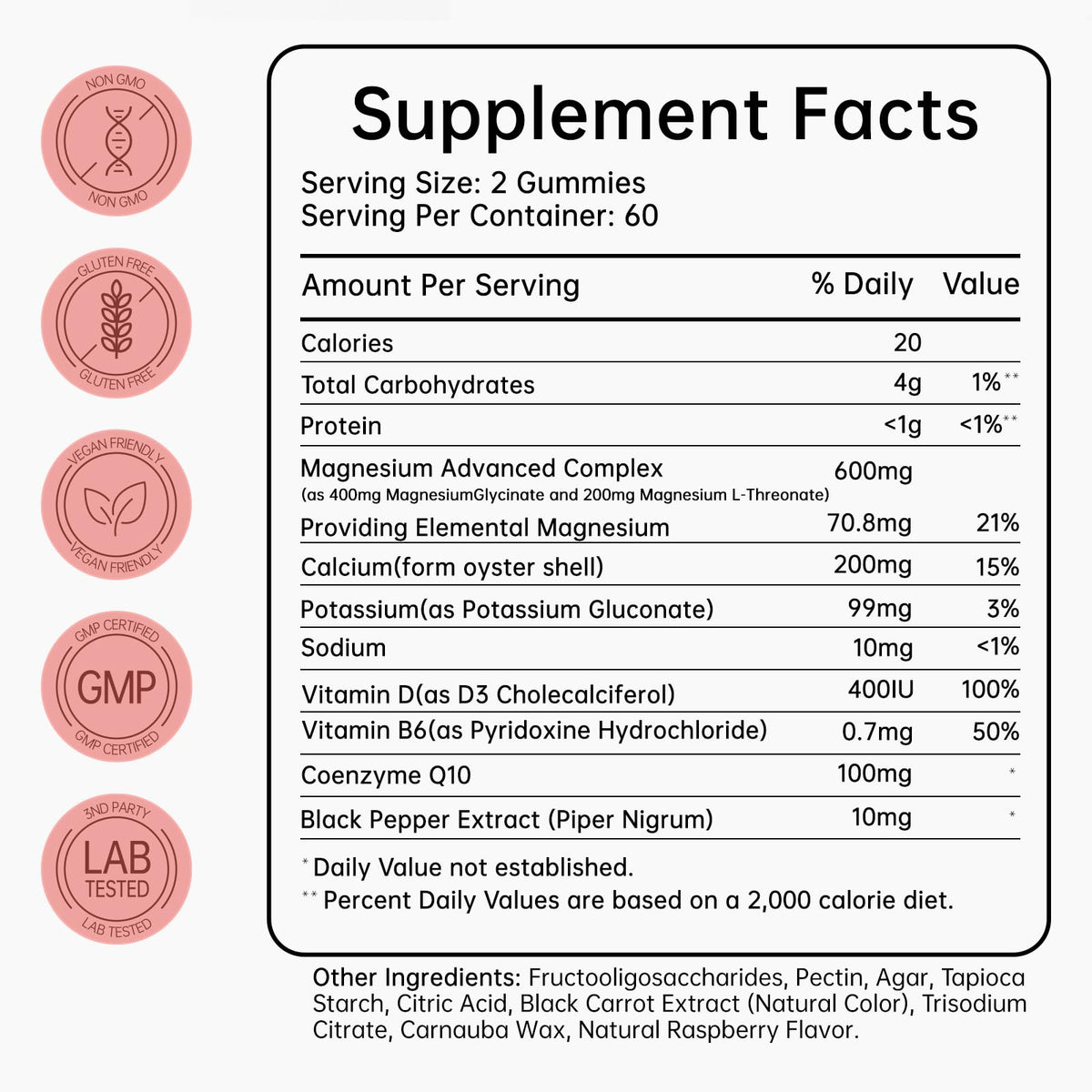 Bouteille de gummies de magnésium glycinate Supfits, 120 gummies