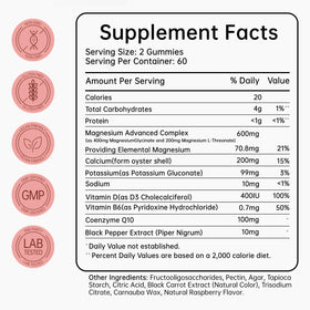 Bouteille de gummies de magnésium glycinate Supfits, 120 gummies