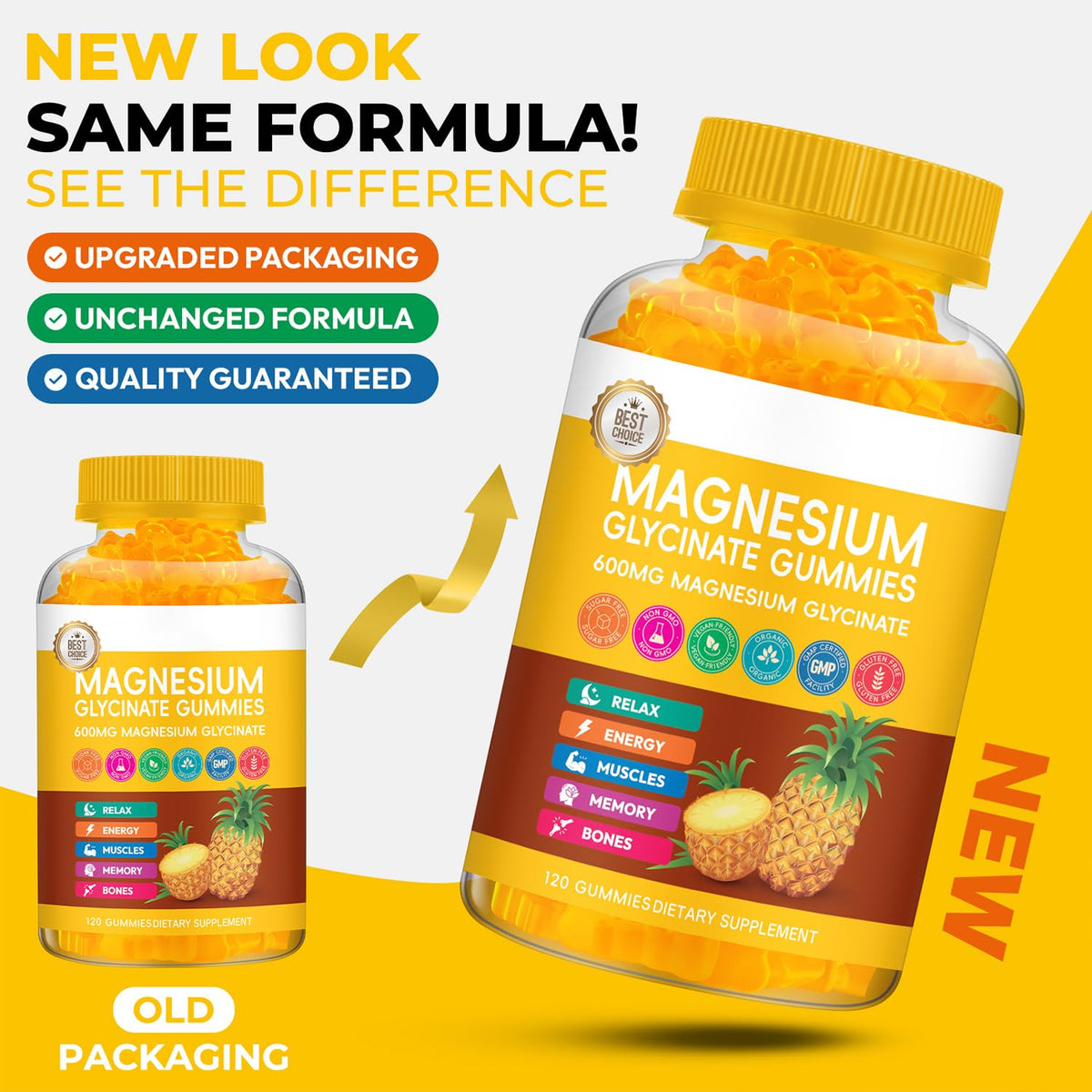Bouteille de gummies de magnésium glycinate Xytora ouverte