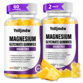 Bouteille de gummies de magnésium glycinate Ynlljmdw avec étiquette