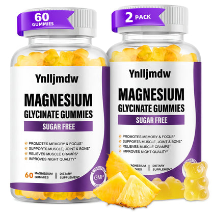 Bouteille de gummies de magnésium glycinate Ynlljmdw avec étiquette