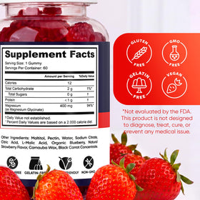 Bouteille de gummies de magnésium glycinates sur une étagère