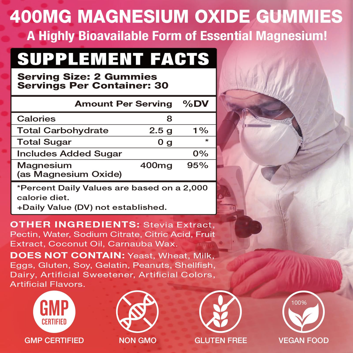 Bouteille de Gummies de Magnésium VAJYKEWJY avec 60 pièces