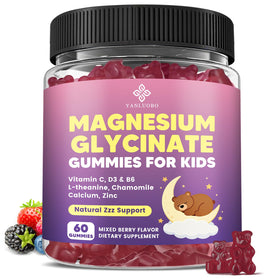 Bouteille de gummies de magnésium YANLUOBO pour enfants, 60 gummies