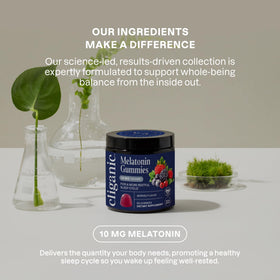 Bouteille de gummies de mélatonine Cliganic avec étiquette visible