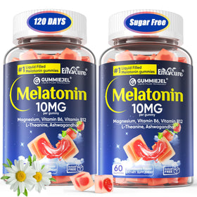Bouteille de gummies de mélatonine EnvyCure 10mg 20mg vue de face