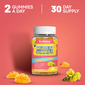 Bouteille de Gummies de Mullein SmildeHeal ouverte