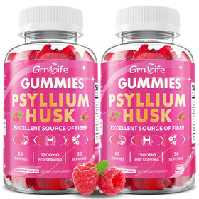 Bouteille de gummies de psyllium GrnLife 1500mg, 120 unités, vue de face