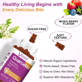 Bouteille de Gummies de Quercétine Vazatisi ouverte