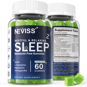 Bouteille de gummies de sommeil NEVISS sans mélatonine, 60 unités