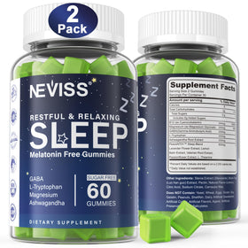 Bouteille de gummies de sommeil NEVISS sans mélatonine vue de face