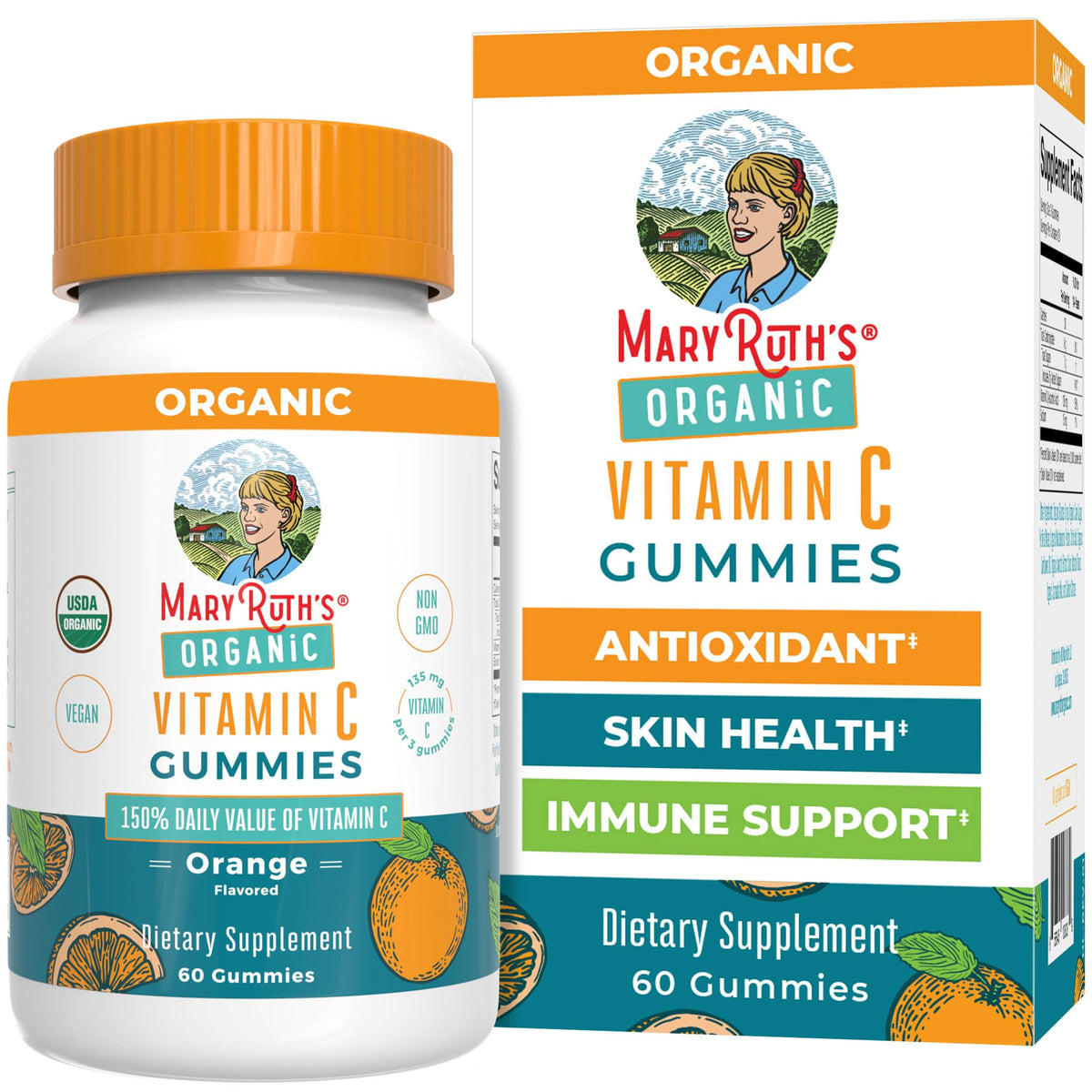 Bouteille de gummies de vitamine C bio MARYRUTH'S vue de face
