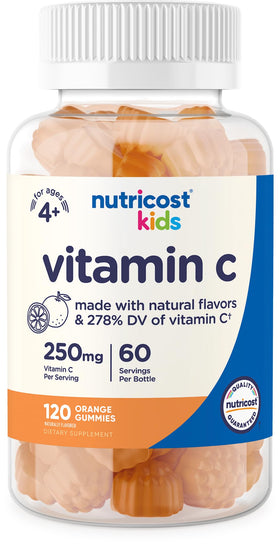 Bouteille de gummies de vitamine C Nutricost pour enfants 120 gummies