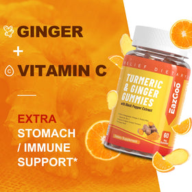 Bouteille de gummies EAZGOO au curcuma de 60 pièces