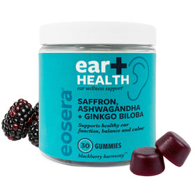 Bouteille de gummies Eosera santé auditive 30 gélifiés goût baie d'acai