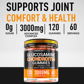 Bouteille de Gummies Glucosamine Chondroitin avec étiquette