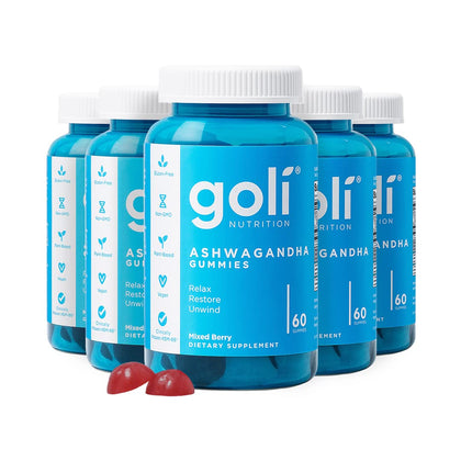 Bouteille de gummies Goli Ashwagandha au goût de framboise