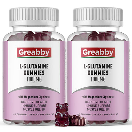 Bouteille de gummies GREABBY L-Glutamine 1000mg, 120 unités