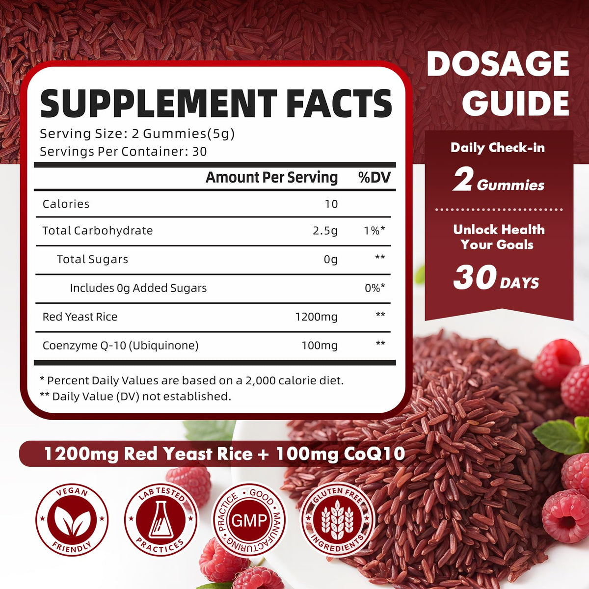 Bouteille de gummies GrnLife avec CoQ10, 60 gummies