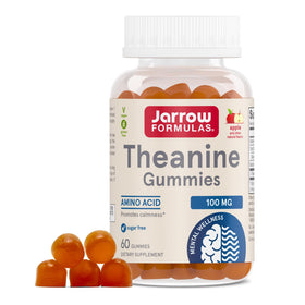 Bouteille de gummies Jarrow Formulas Theanine 100 mg 60 unités goût pomme