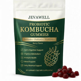 Bouteille de gummies Kombucha probiotiques Peehss vue de face