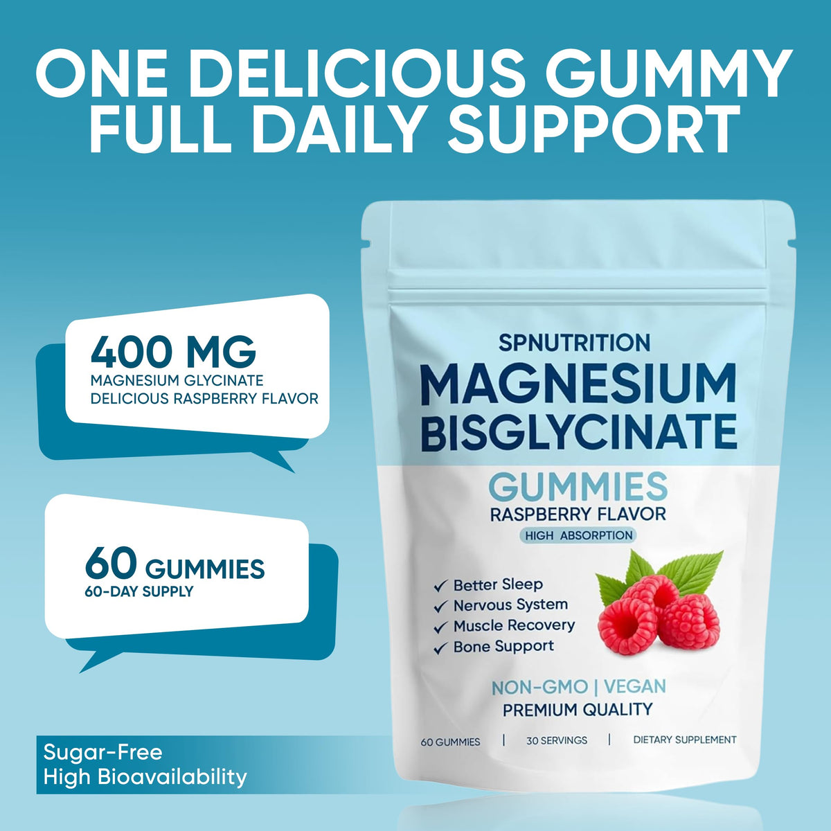 Bouteille de gummies KOVGOCY avec 60 gummies à l'intérieur