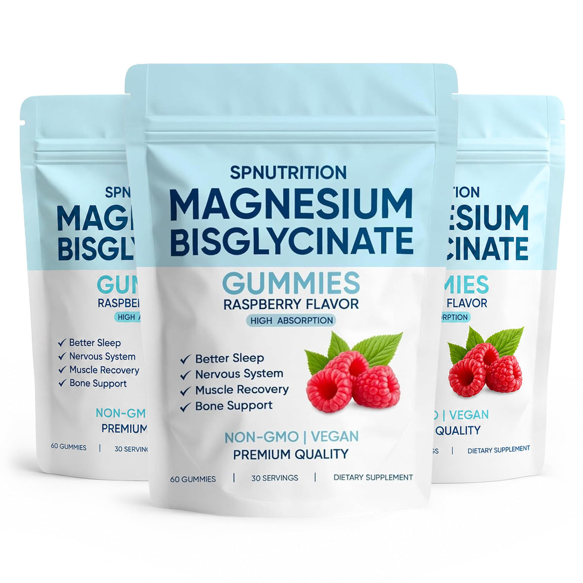 Bouteille de gummies KOVGOCY de magnésium bisglycinate 400mg, vue de face
