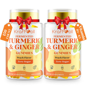 Bouteille de gummies Kraftvoll au curcuma et gingembre vue de face