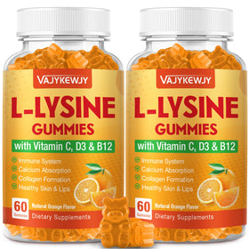 Bouteille de gummies L-Lysine 1000 mg de VAJYKEWJY, vue de face
