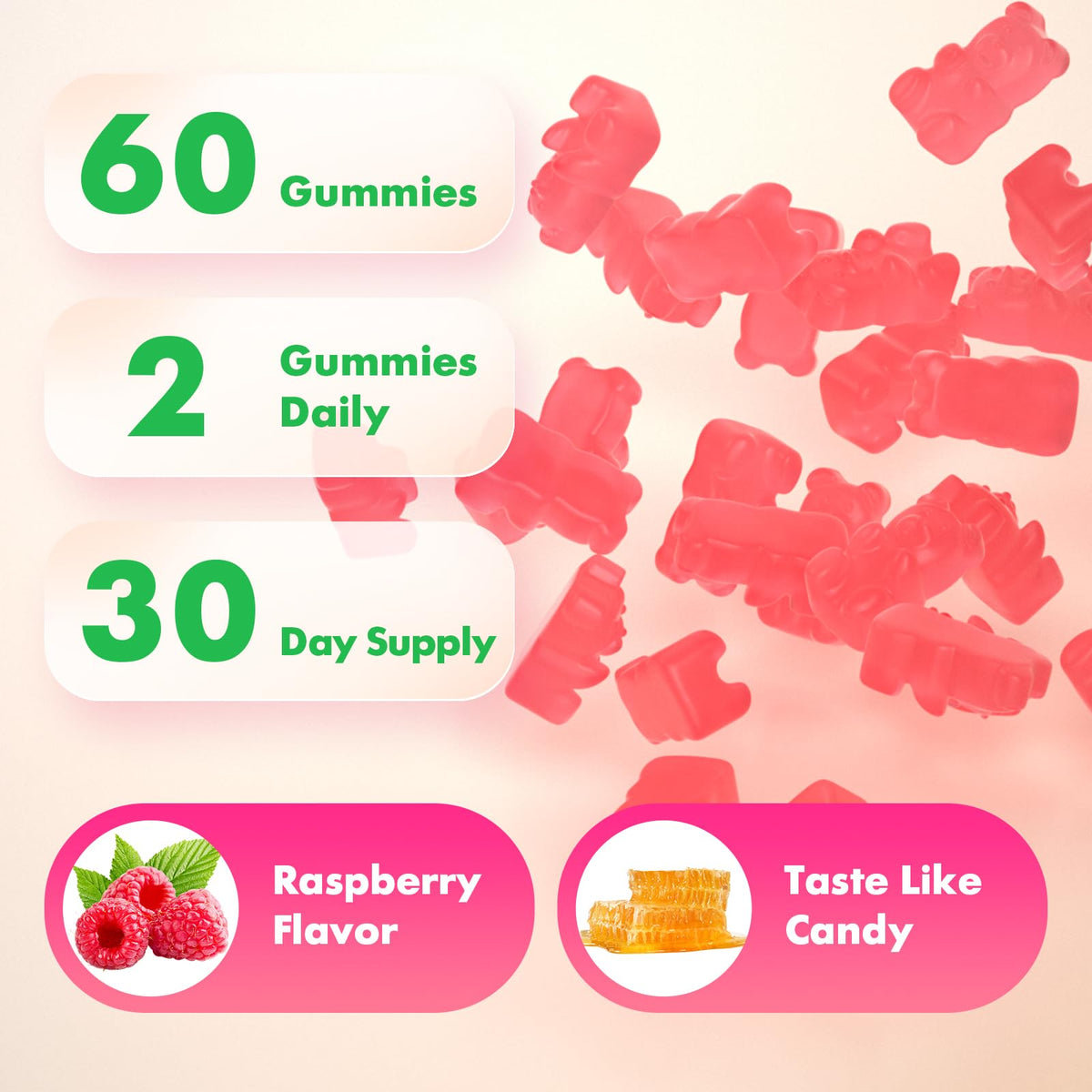 Bouteille de gummies L-Méthylfolate MEENCCD sur un fond blanc