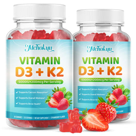 Bouteille de gummies Mchokuu Vitamine D3 K2 5000UI vue de face