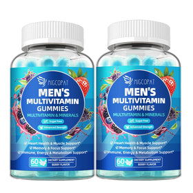 Bouteille de gummies Migcopat multivitamines pour hommes, 60 unités