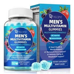 Bouteille de gummies Migcopat pour hommes, 60 unités, vue de face
