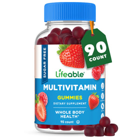 Bouteille de gummies multivitamines Lifeable 90 gummies vue de face